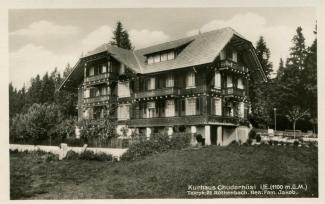 Ansichtskarte «Kurhaus Chuderhüsi i/E.»; Photo & Verlag A. Beer, Spiez; abgestempelt «SCHLOSSWIL, 10.VI.32»; gelaufen nach Reinach AG
