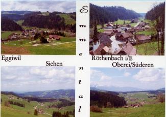 Ansichtskarte «Röthenbach und Umgebung»; vermutlich E. Bichsel, Röthenbach i. E.; Ausgabejahr unbekannt; ungelaufen