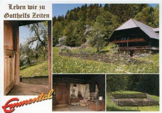 Ansichtskarte «Leben wie zu Gotthelfs Zeiten – Sahleweidli»; Foto + Verlag: Hans Kern, 3537 Eggiwil; Ausgabejahr unbekannt; ungelaufen