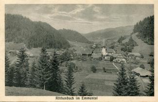 Ansichtskarte «Röthenbach im Emmental»; Photo G. Muheim, Wattenwil; abgestempelt «BAHNPOST-AMBULANT»; gelaufen nach Wolfhalden Appenzell a. Rh.