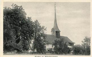Ansichtskarte «Kirche zu Würzbrunnen»; Ansichtskartenverlag Albr. Beer, Zollbrück; ungelaufen
