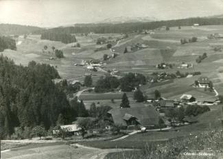 Ansichtskarte «Oberei – Süderen»; Photo W. Stalder, Schüpbach BE; abgestempelt «SÜDEREN», 16.7.87; gelaufen nach Thun