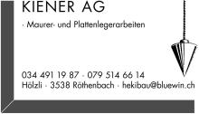 Logo Kiener AG Maurer- und Plattenlegerarbeiten